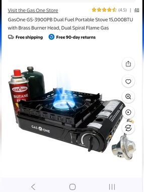 Portable Stove w Case & 5 Gas Cans Camping Van Life Emergency Blackout Cooktop